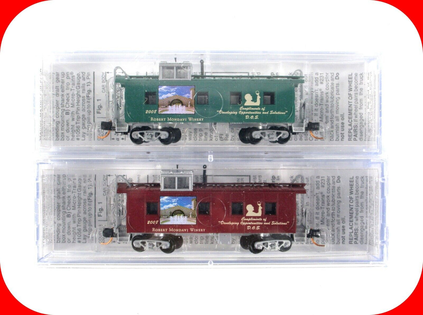 N Scale ***ROBERT MONDAVI WINERY*** Caboose Set - Micro Trains Special Run 07-65