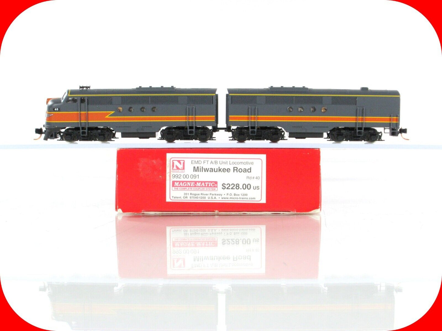N Scale ***MILWAUKEE ROAD*** EMD FT A/B Set #40 - Micro Trains 99200091, DCC Rdy