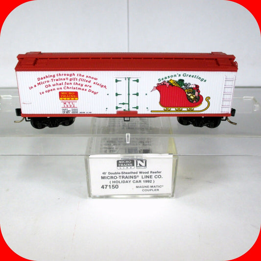 N Scale ***SEASON'S GREETINGS*** CHRISTMAS Reefer MTL 1992 -- Micro Trains 47150