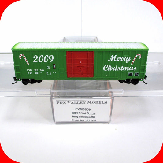 N Scale ***MERRY CHRISTMAS 2009*** 50' Box Car #122509 - Fox Valley 8909 **RARE*