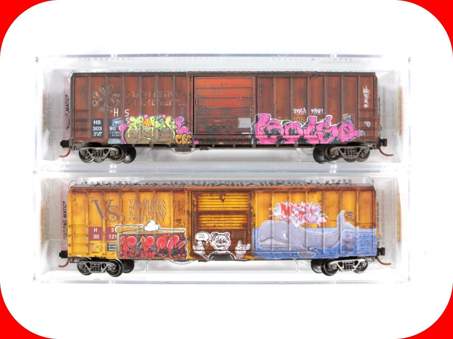 N Scale **HS - HARTFORD & SLOCUMB** Graffiti Box Car Set - Micro Trains 99305370