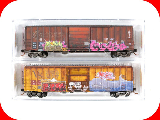 N Scale **HS - HARTFORD & SLOCUMB** Graffiti Box Car Set - Micro Trains 99305370