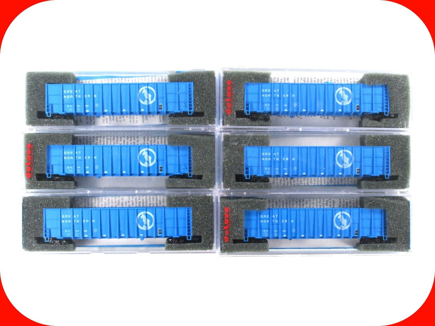 N Scale ***GREAT NORTHERN*** Wood Chip Gondola 6-Pack - Deluxe 10050