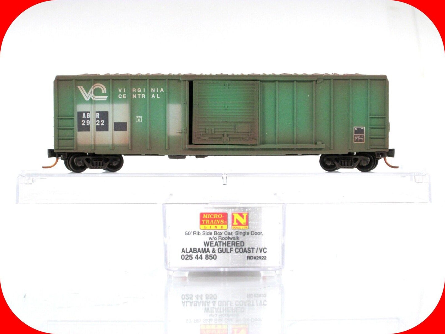 N Scale ***ALABAMA & GULF COAST / VC*** Weathered Box Car -Micro Trains 02544850