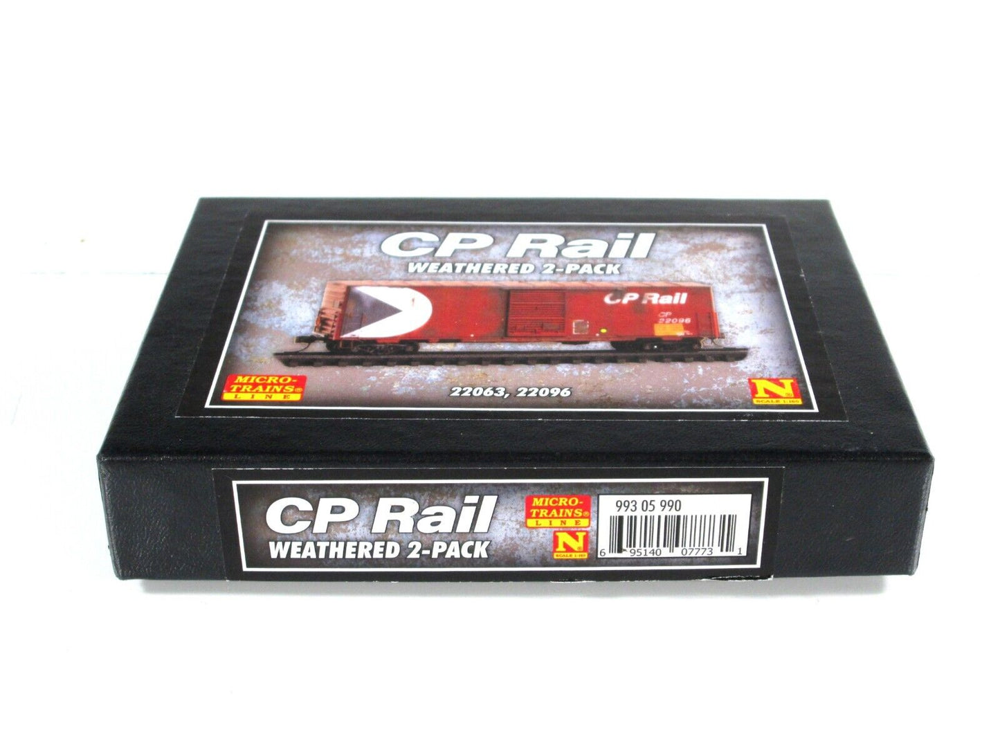 N Scale ***CP RAIL***  Weathered 40' Box Car 2-Pack Set -- Micro Trains 99305990