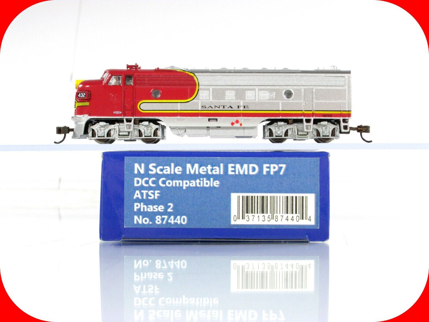 N Scale **SANTA FE** FP7 *Metal* Locomotive #432 - Model Power 87440, DCC Ready