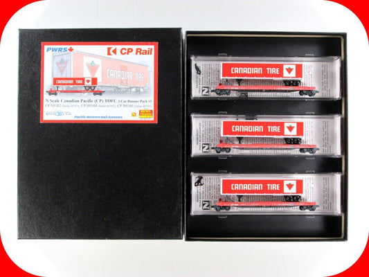 N Scale **CP RAIL / CANADIAN TIRE** TOFC 3-Set -Micro Trains, PWRS Special *RARE