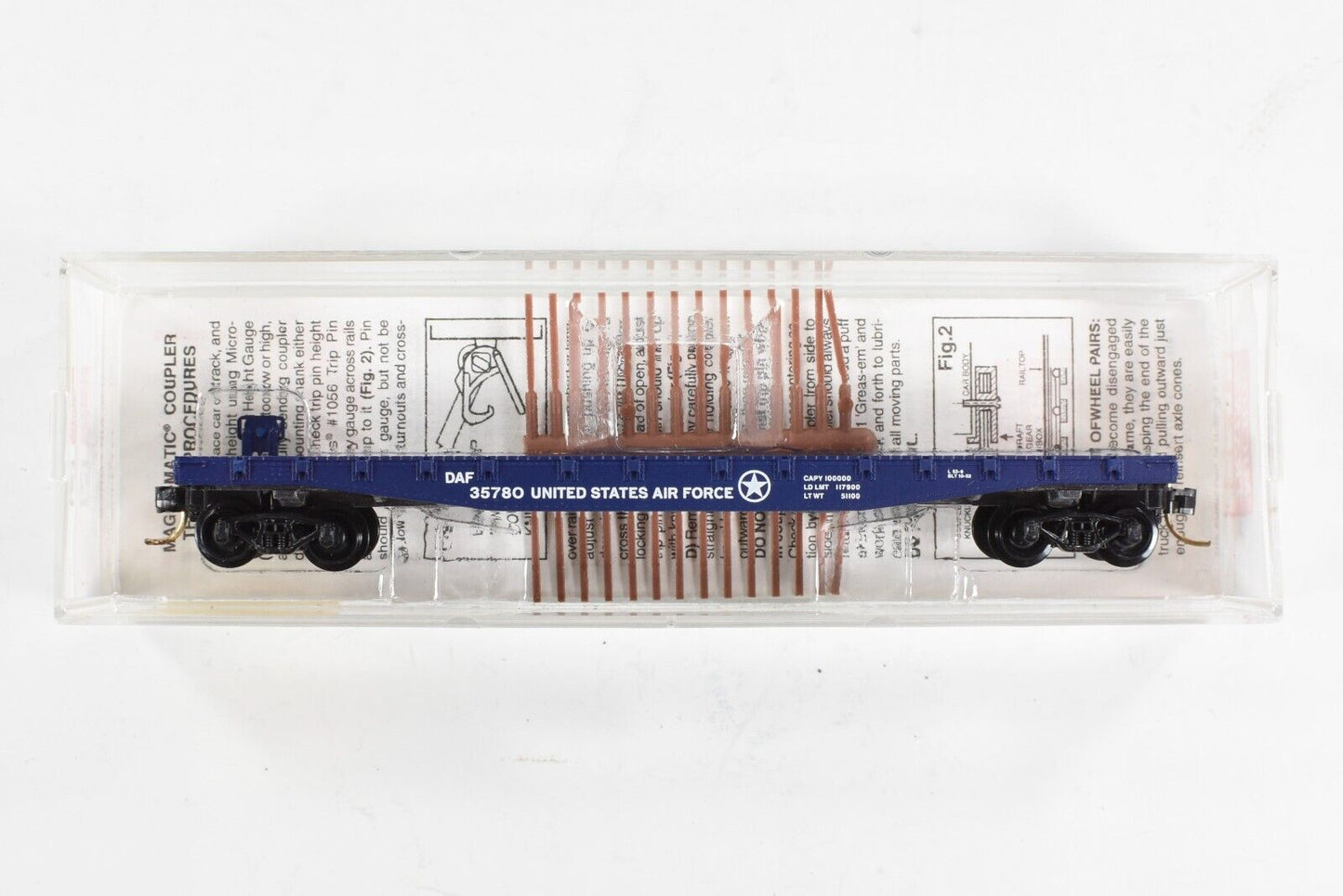 N Scale **UNITED STATES AIR FORCE** 50' Flat Car, DAF 35780 - Micro Trains 45190