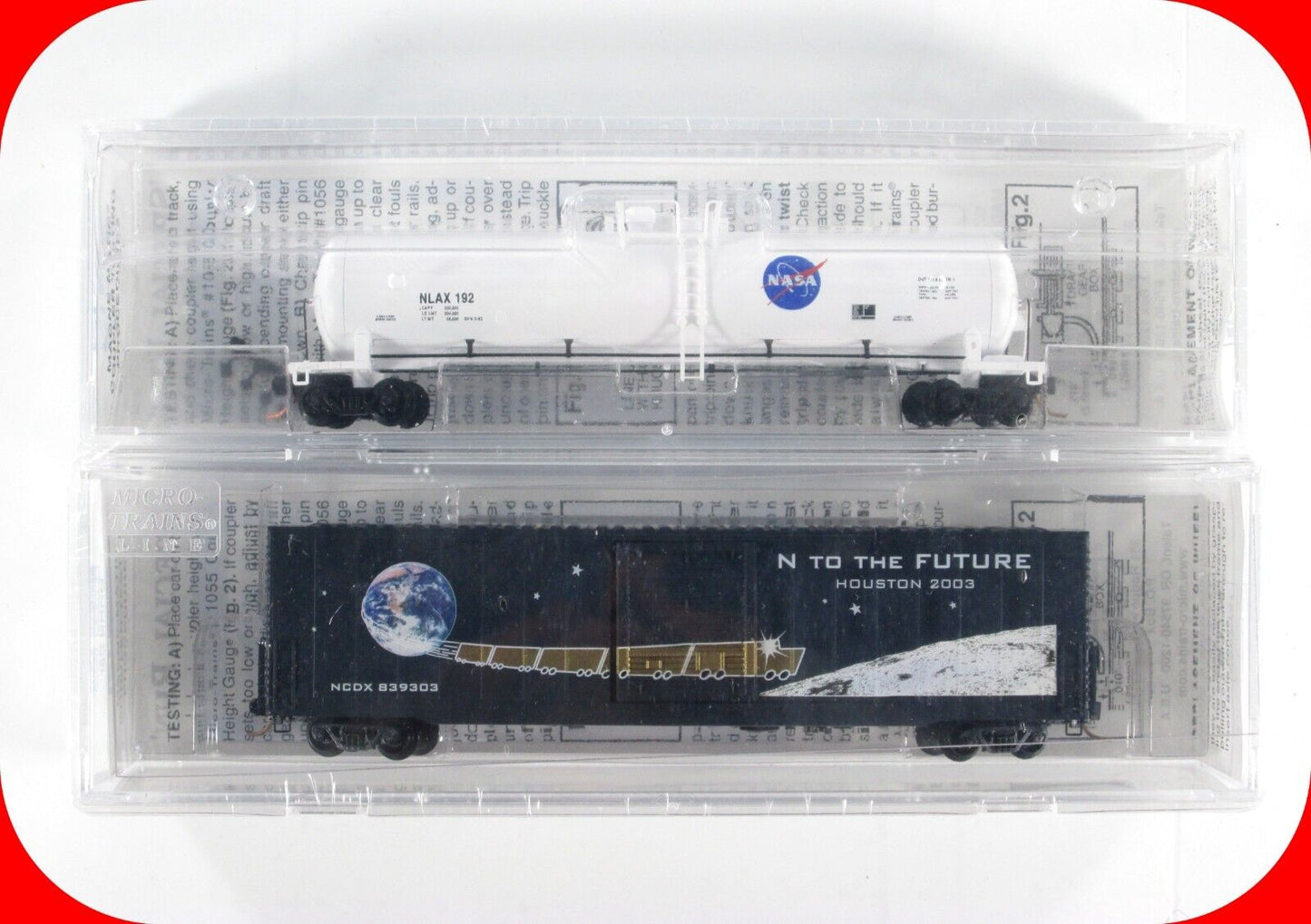 N Scale **N to the FUTURE** NASA Tank, Moon Box Car Set - Micro Trains Special