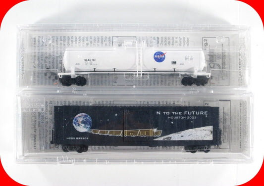 N Scale **N to the FUTURE** NASA Tank, Moon Box Car Set - Micro Trains Special