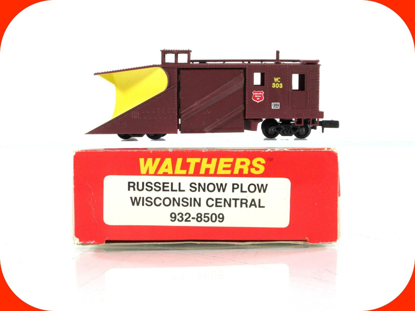 N Scale ***WISCONSIN CENTRAL*** MoW Russell Snow Plow WC 303 - Walthers 932-8509