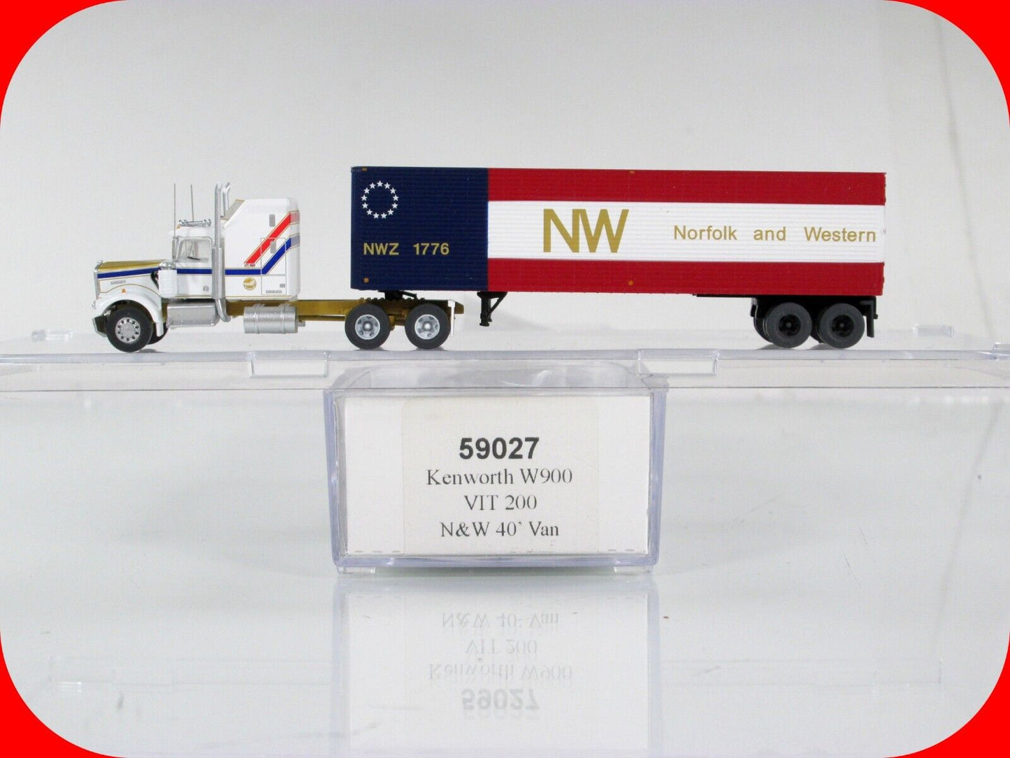 N Scale N&W BICENTENNIAL Kenworth W900 VIT 200 Tractor, Trailer, Trainworx 59027