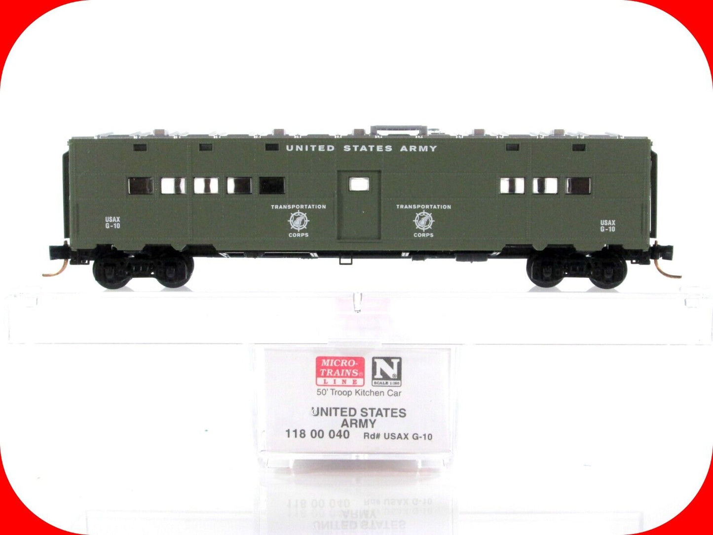 N Scale WWII ***TROOP KITCHEN, SECURITY CAR*** USAX G-10 - Micro Trains 11800040