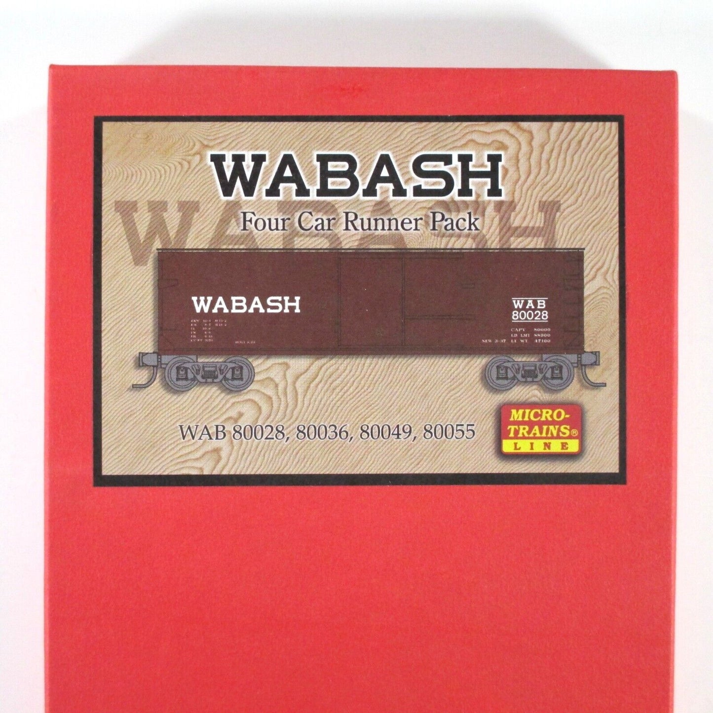 N Scale ***WABASH*** 40' Box Car Runner 4-Pack Set #6  --- Micro Trains 99300006