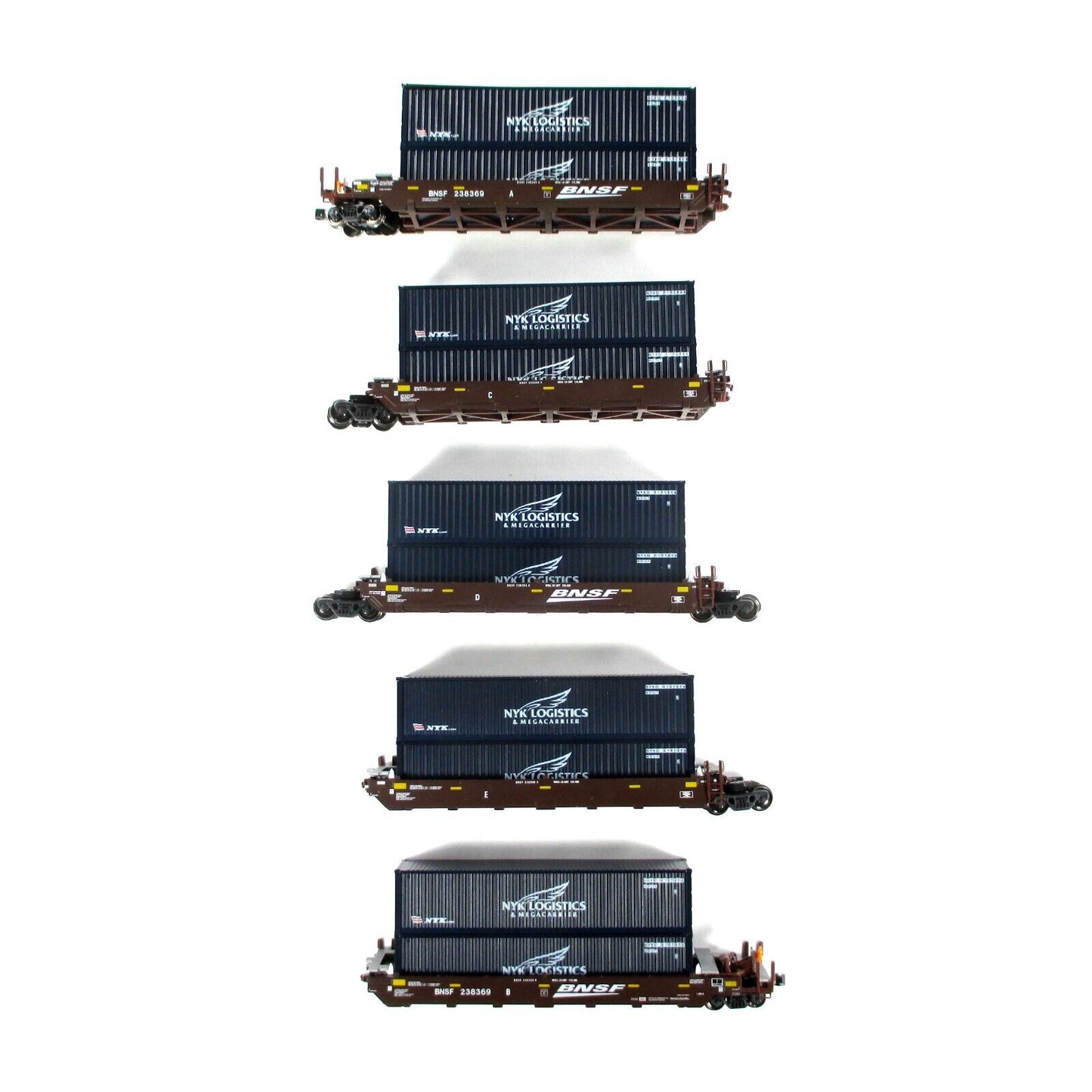 N Scale ***BNSF,  NYK*** Gunderson MAXI-I 5-Unit Well Car #238354 -Kato 106-6150