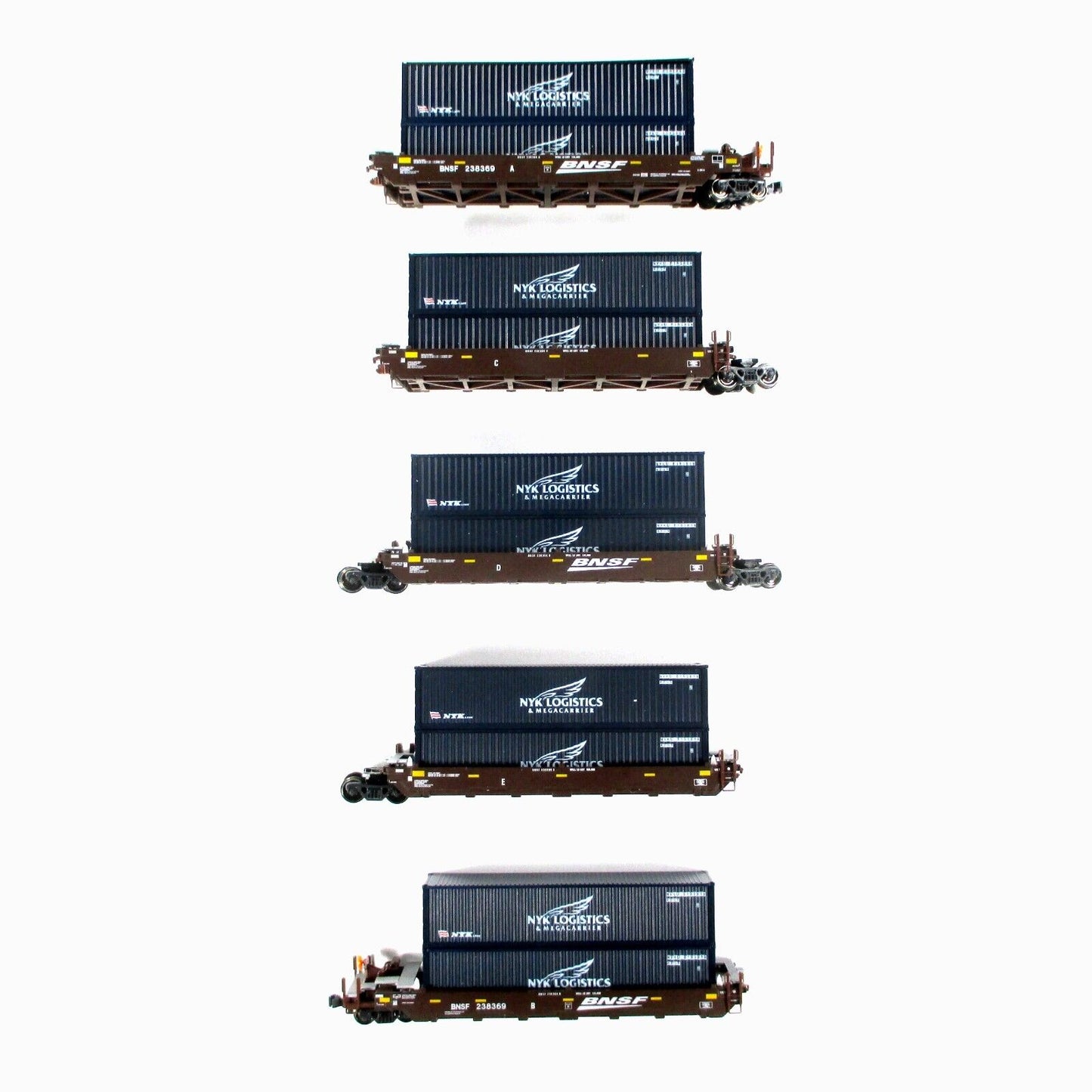 N Scale ***BNSF,  NYK*** Gunderson MAXI-I 5-Unit Well Car #238354 -Kato 106-6150