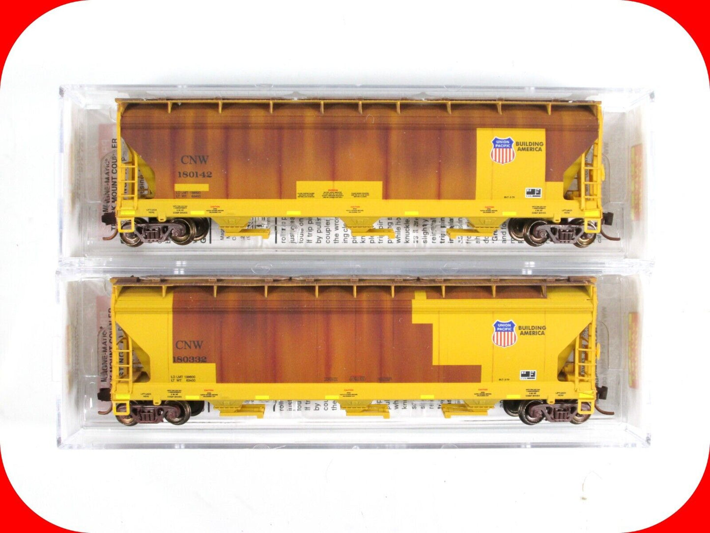 N Scale **CNW / UP** Weathered Covered Hopper 2-Pack Set - Micro Trains 09444410
