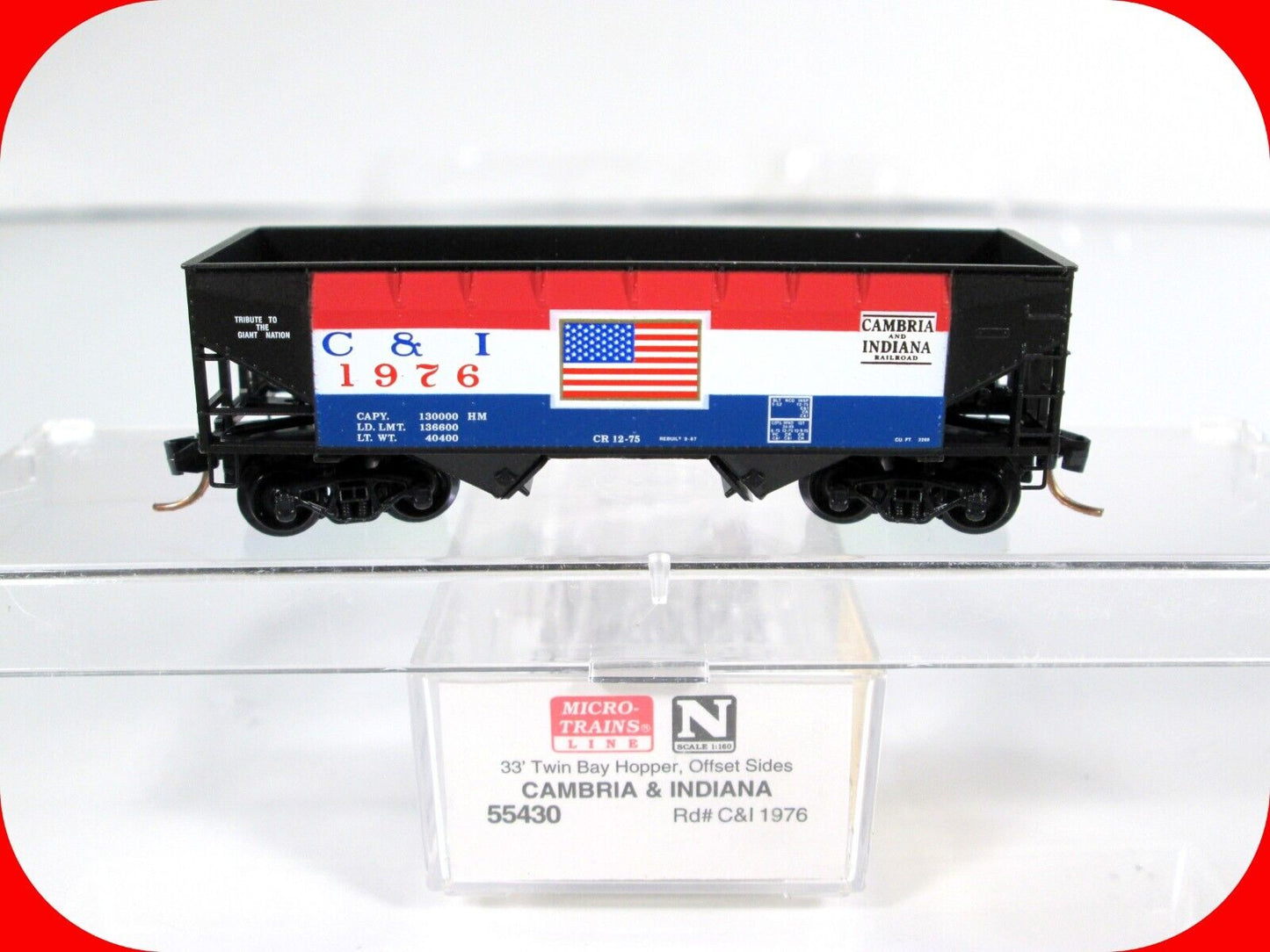 N Scale **Cambria & Indiana** BICENTENNIAL Hopper 1776-1976 - Micro Trains 55430
