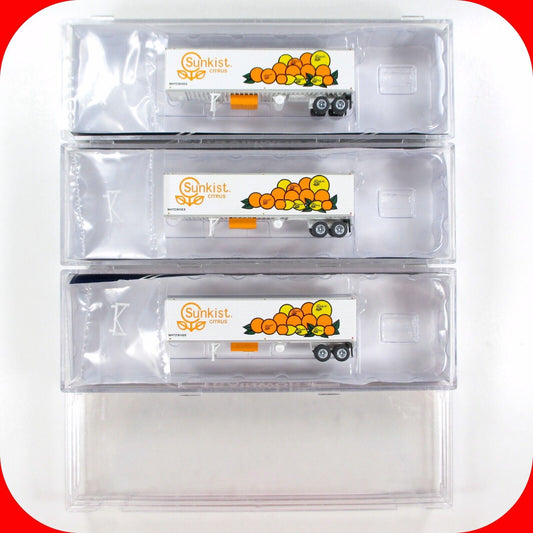 N Scale **SUNKIST** 40' Corrugated Trailer Van 3-Pack Set -Trainworx 40255 *RARE