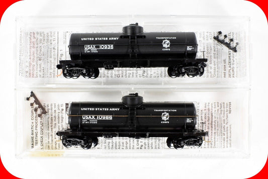 N Scale **US ARMY** Tank Car 2-Pack Set, USAX #10936, 10986 - Micro Trains 65370