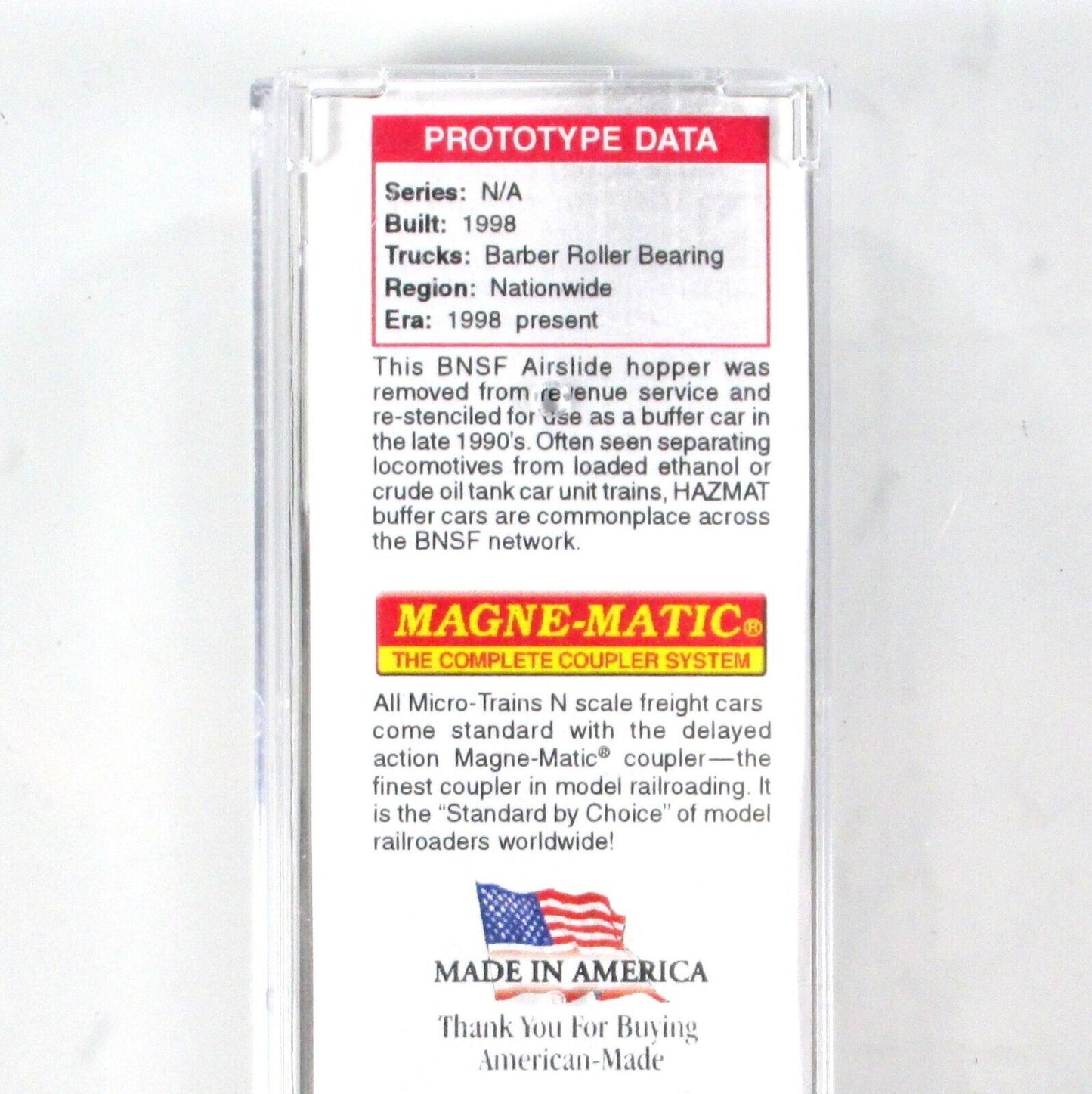 N Scale ***BNSF*** 50' Weathered Airslide Hopper #808196 - Micro Trains 09844040
