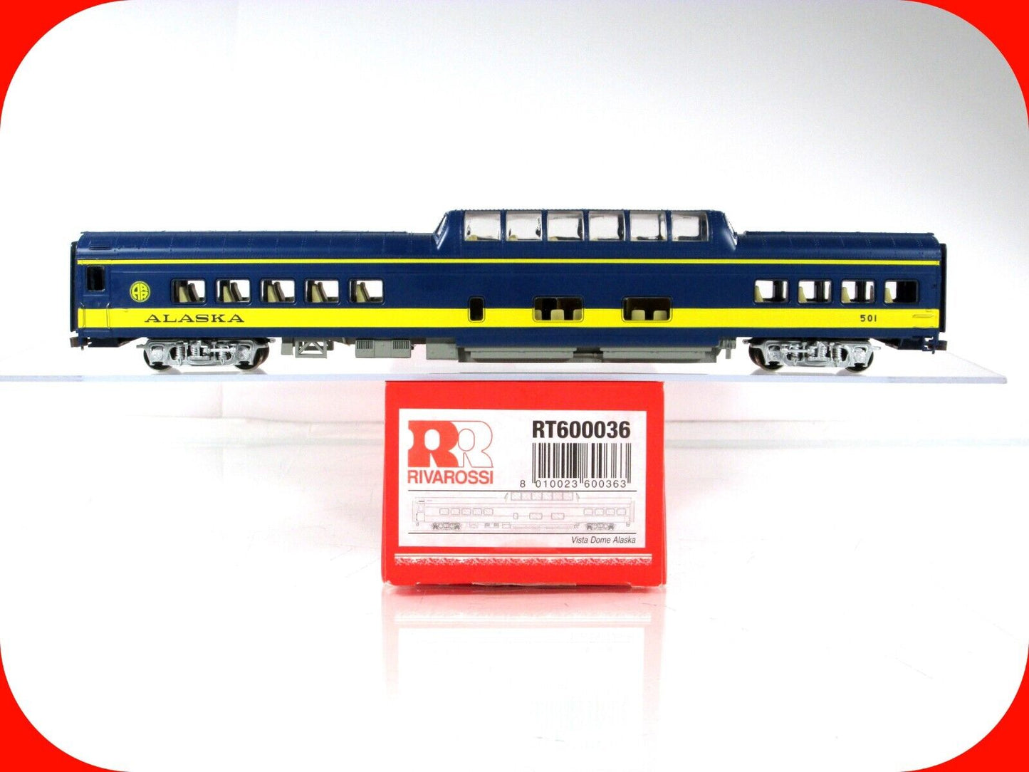 HO Scale ***ALASKA RAILROAD*** Vista Dome Passenger Car #501 -Rivarossi RT600036