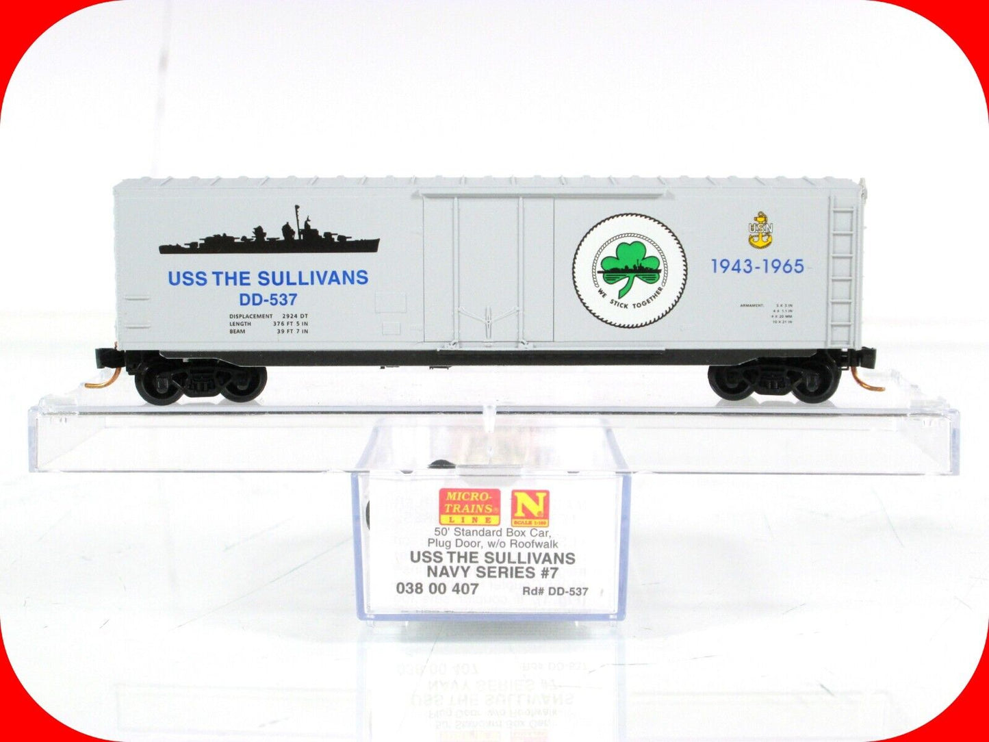 N Scale USS **THE SULLIVANS** US Navy Series 50' Box Car - Micro Trains 03800406