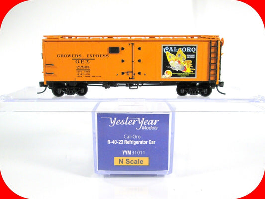 N Scale ***GROWERS EXPRESS, CAL-ORO*** Reefer #22905 -- YesterYear, MTL Couplers
