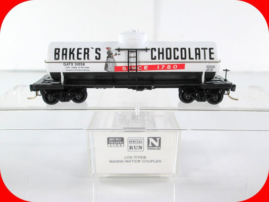 N Scale **BAKER'S CHOCOLATE** Tank Car, GATX 31058 - Micro Trains Special **RARE