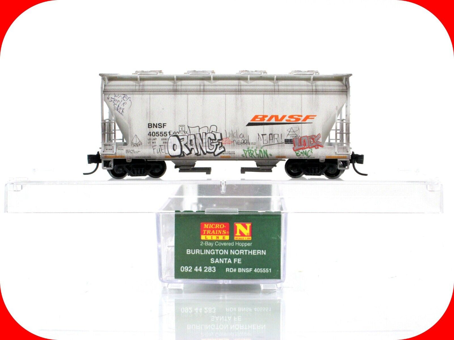 N Scale **BNSF Swoosh** Weathered Graffiti Hopper #405551 -Micro Trains 09244283
