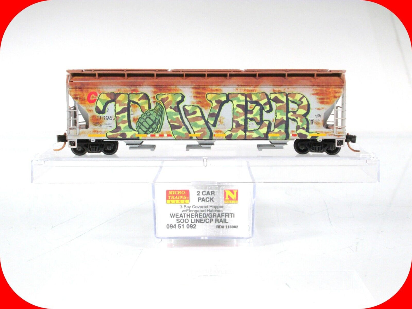 N Scale **SOO/CP RAIL** Weathered Graffiti Hopper #116982 -Micro Trains 99451092