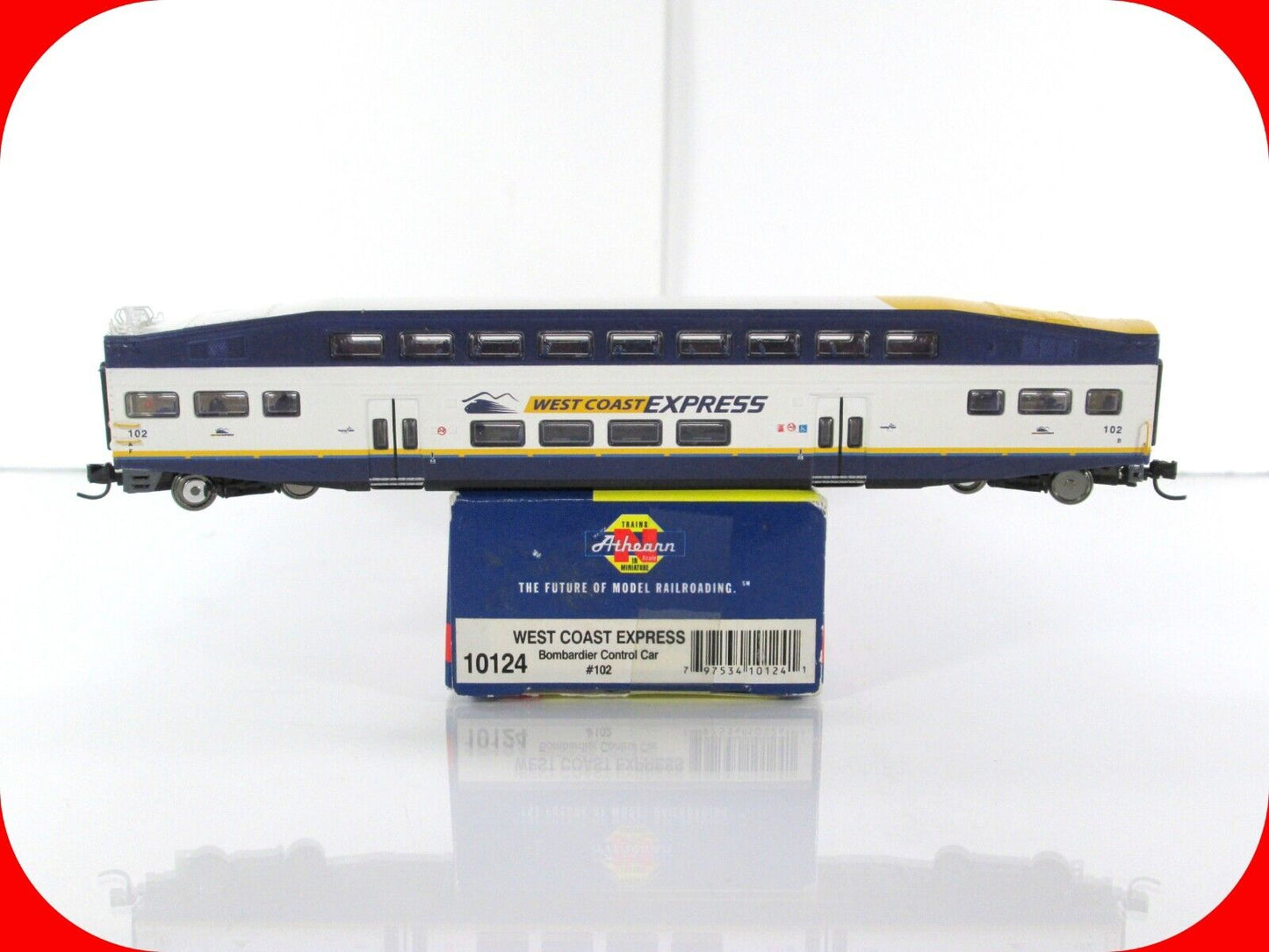 N Scale ***WEST COAST EXPRESS*** Bombardier Control Car, WCE #102 -Athearn 10124