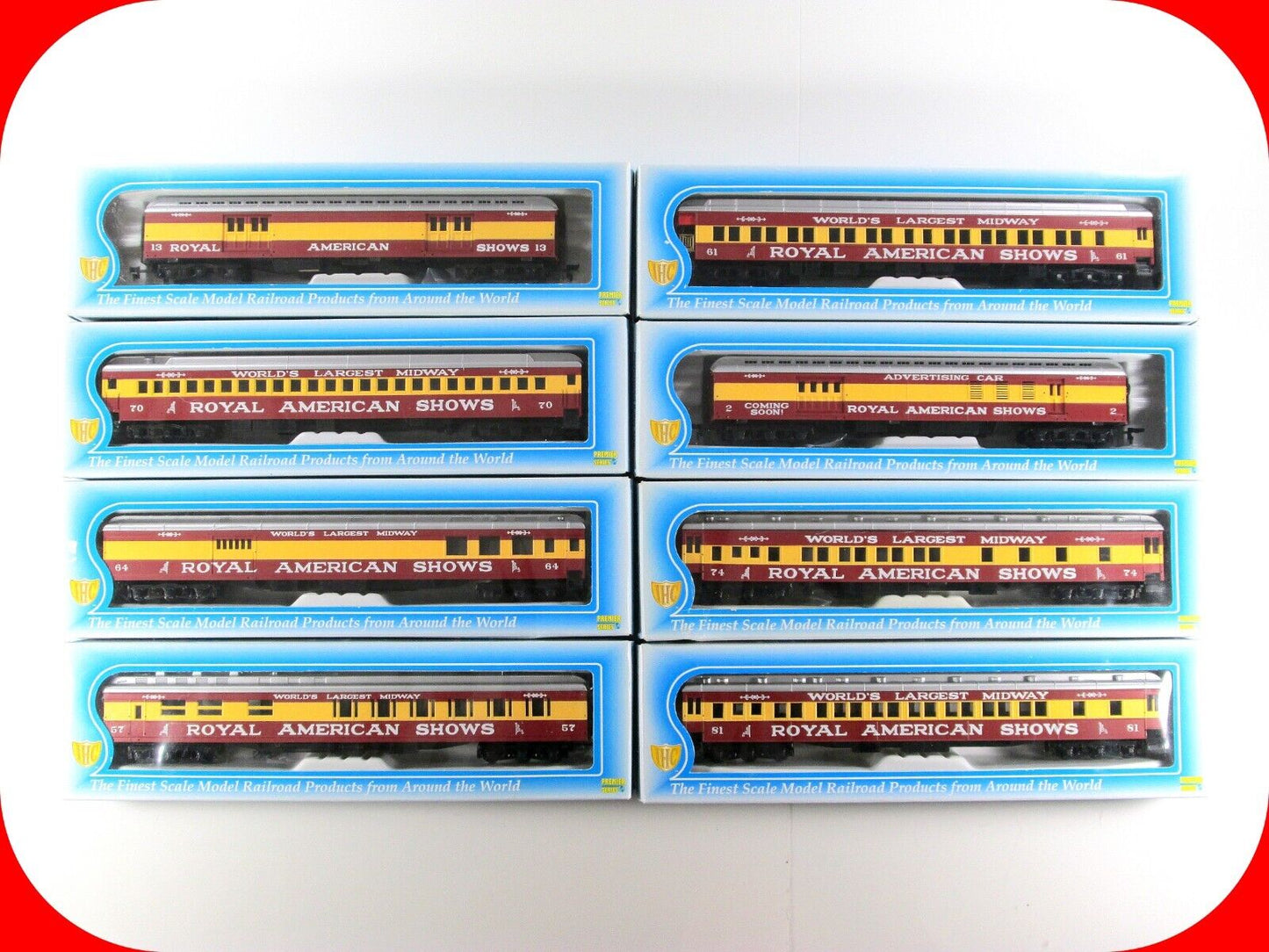 HO Scale ROYAL AMERICAN SHOWS *CIRCUS* Heavyweight Passenger 8-Car Set IHC 49598