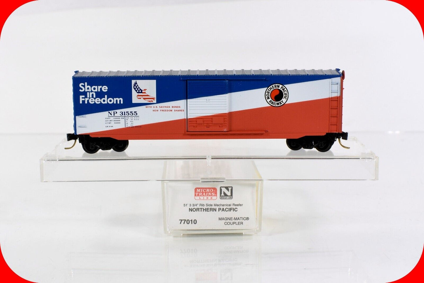 N Scale **NORTHERN PACIFIC - FREEDOM SAVINGS BONDS** Box Car -Micro Trains 77010