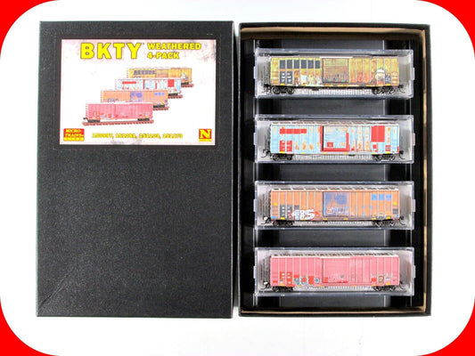 N Scale **BKTY - MKT** Weathered & Graffiti Box Car Set -- Micro Trains 99305950