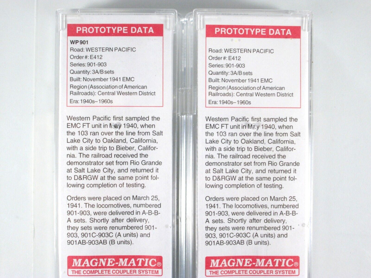 N Scale **WESTERN PACIFIC** EMD FT A/B Set #901 - Micro Trains 99200071, DCC Rdy