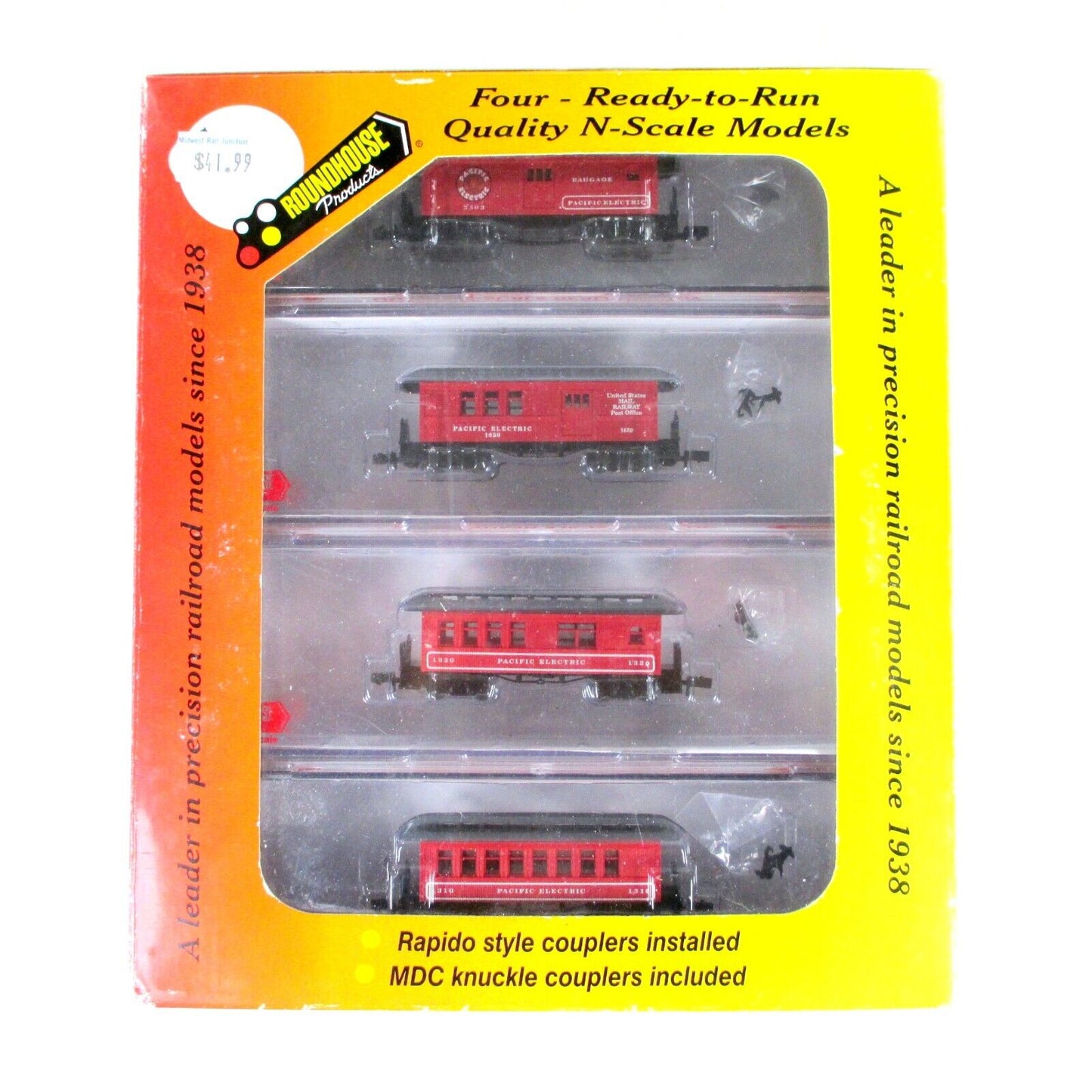 N Scale **PACIFIC ELECTRIC** Overton Set - Roundhouse 89462, Knuckle Cplrs *RARE