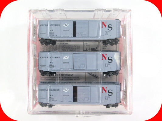 N Scale *NORFOLK SOUTHERN* Box Car 3-Pack #1331, 1335, 1339 - Micro Trains 33132