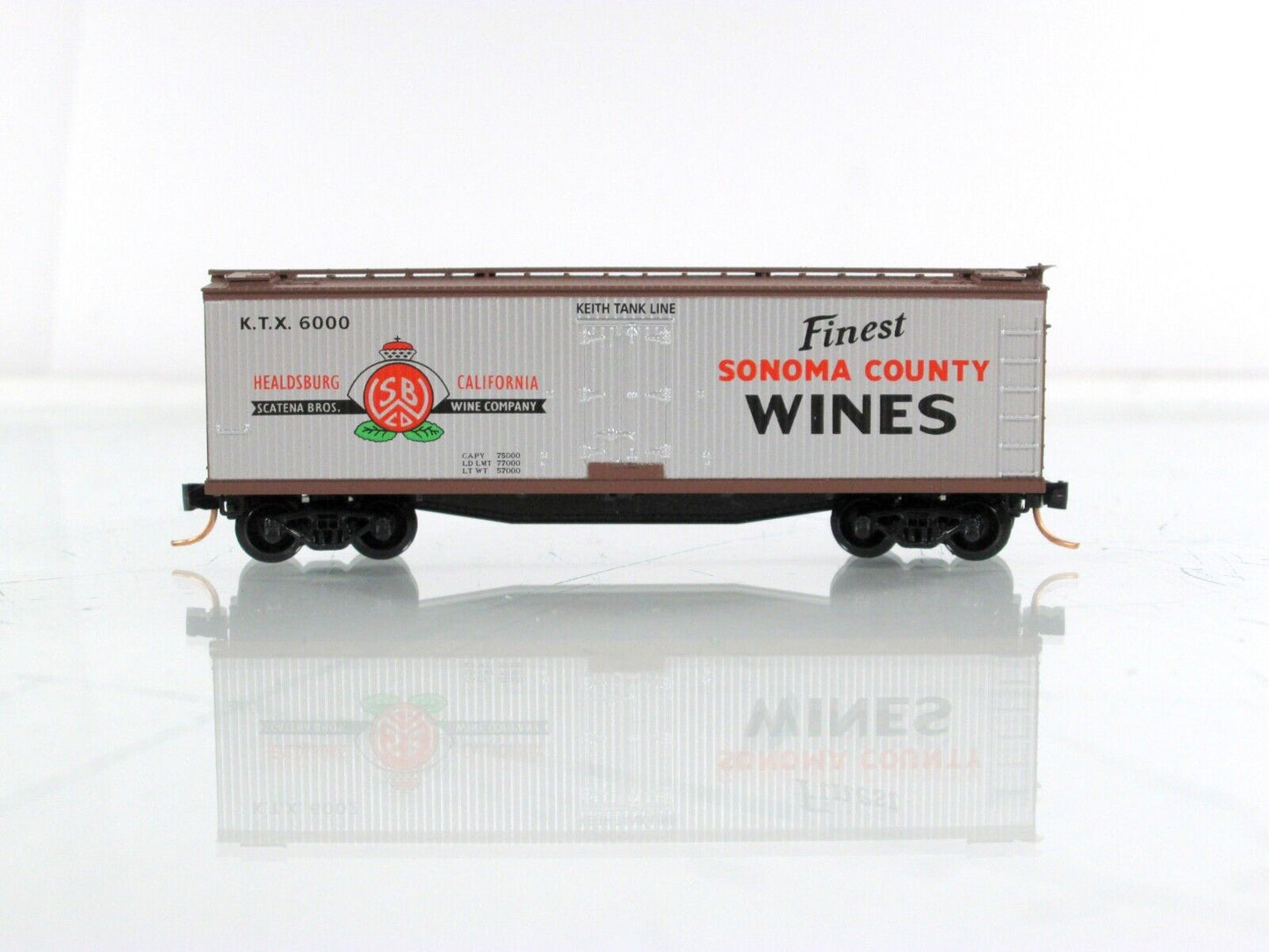 N Scale ***KEITH TANK LINE WINES*** 40' Ice Reefer KTX 6000 - Micro Trains 49070