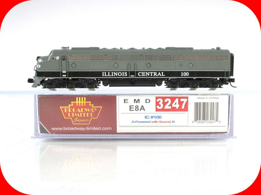 N Scale ***ILLINOIS CENTRAL*** EMD E8A #100 - Broadway 3247,  Paragon2 DCC Sound
