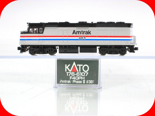 N Scale ***AMTRAK*** Phase III EMD F40PH Locomotive #381 -- Kato 176-6107 w/ DCC