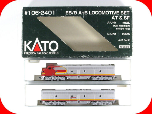 N Scale **SANTA FE** E8/9 AB Locomotive Set, #82 - Kato 106-2401, DCC Rdy