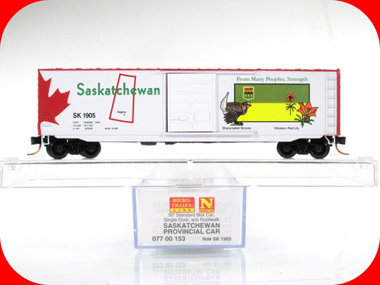 N Scale SASKATCHEWAN Canadian Provincial Box Car, SK 1907 -Micro Trains 07700153