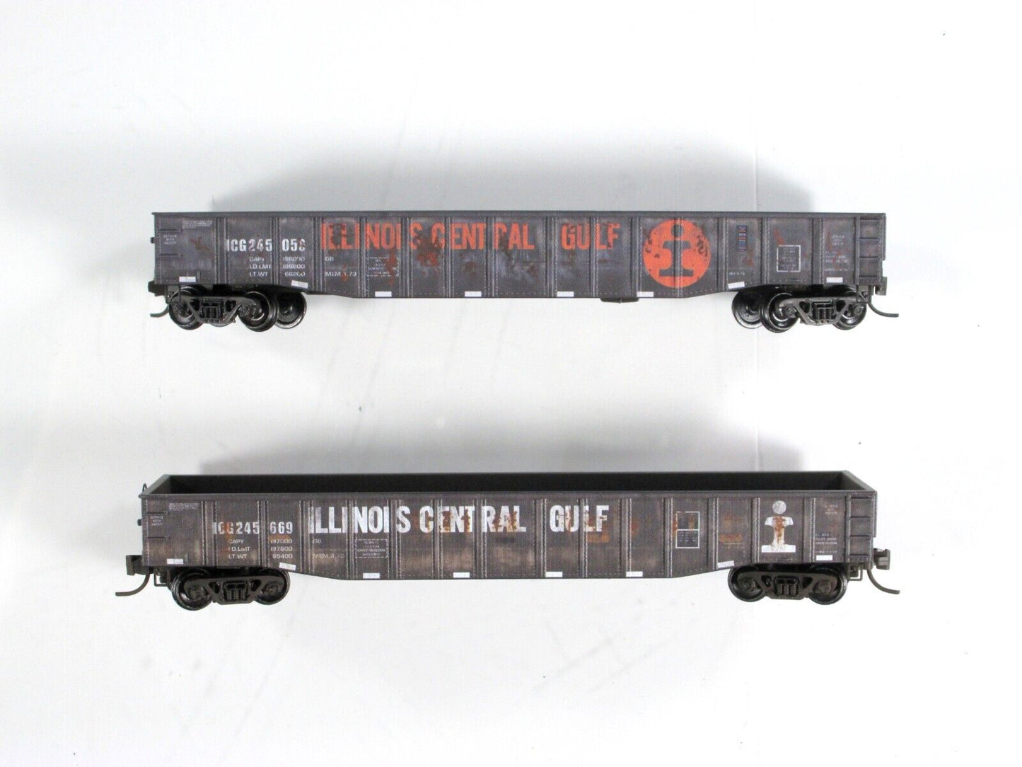 N Scale **ILLINOIS CENTRAL GULF** Weathered Gondola Set -- Micro Trains 98305044