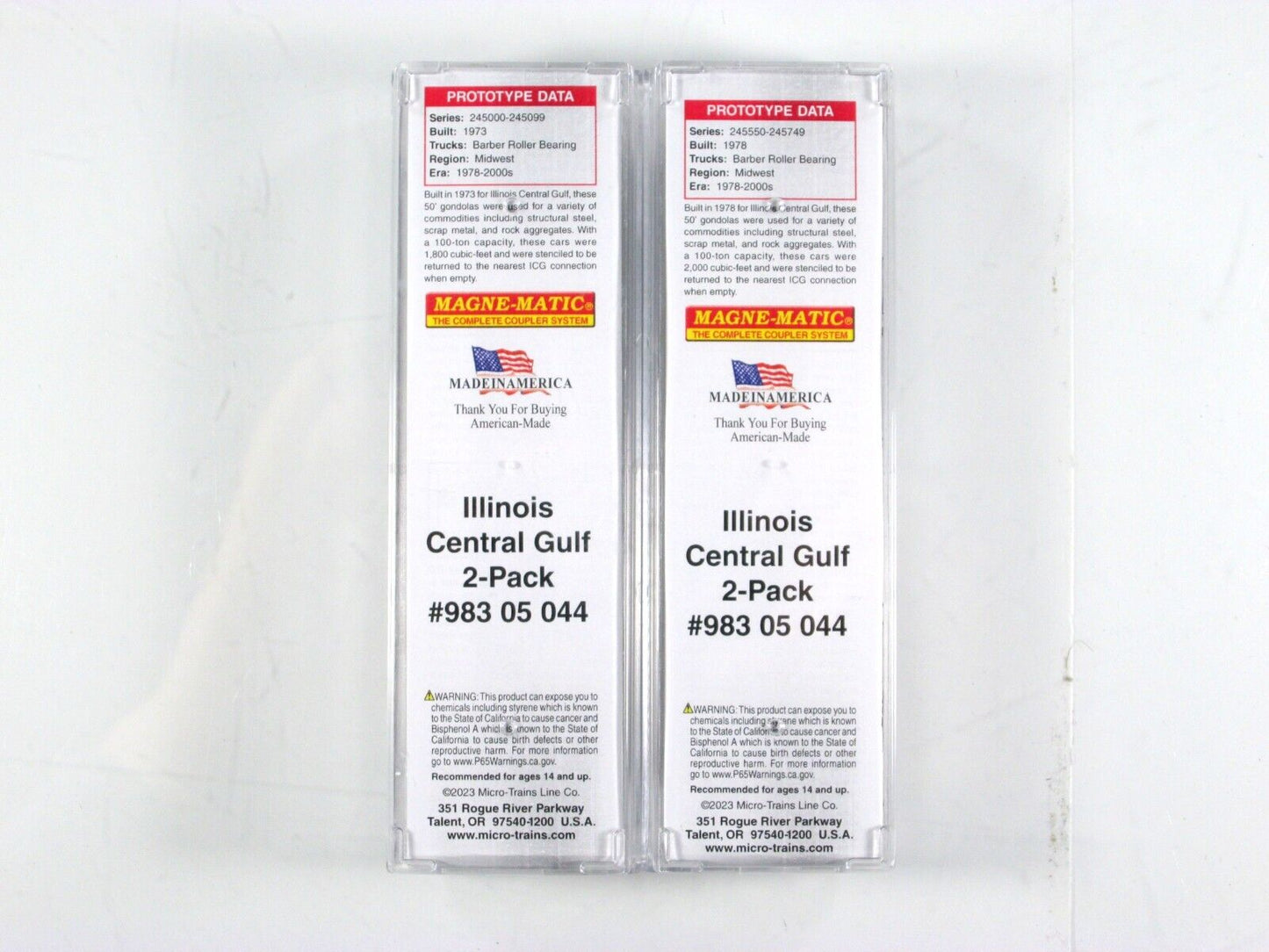N Scale **ILLINOIS CENTRAL GULF** Weathered Gondola Set -- Micro Trains 98305044