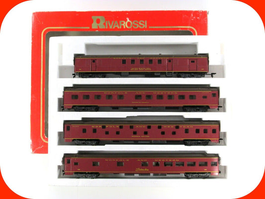 HO Scale ***NORFOLK & WESTERN*** 1930s Lightweight Passenger Set -Rivarossi 6943