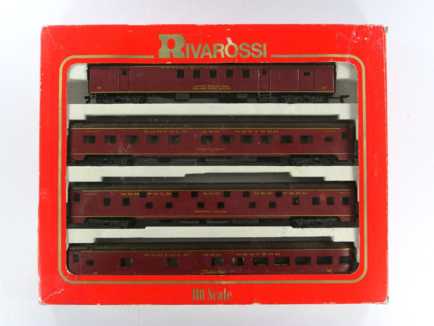 HO Scale ***NORFOLK & WESTERN*** 1930s Lightweight Passenger Set -Rivarossi 6943