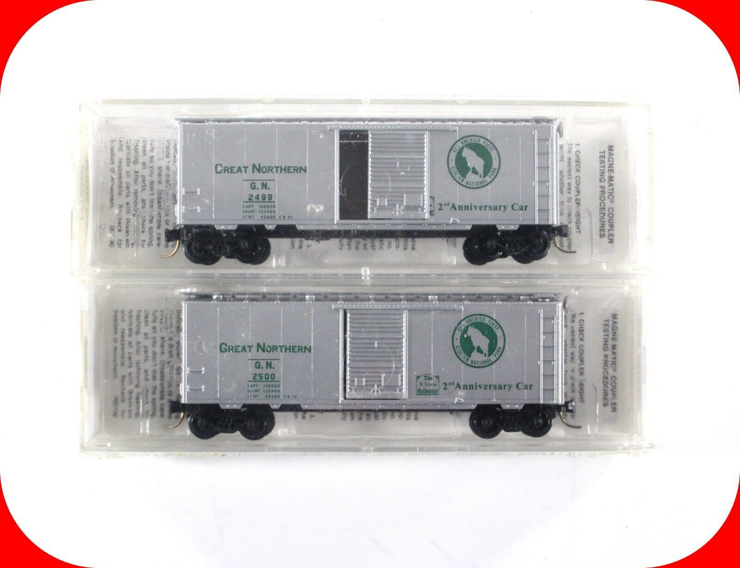 N Scale **GREAT NORTHERN** 40' Box Car Set - Micro Trains / NSC 2nd Anniversary