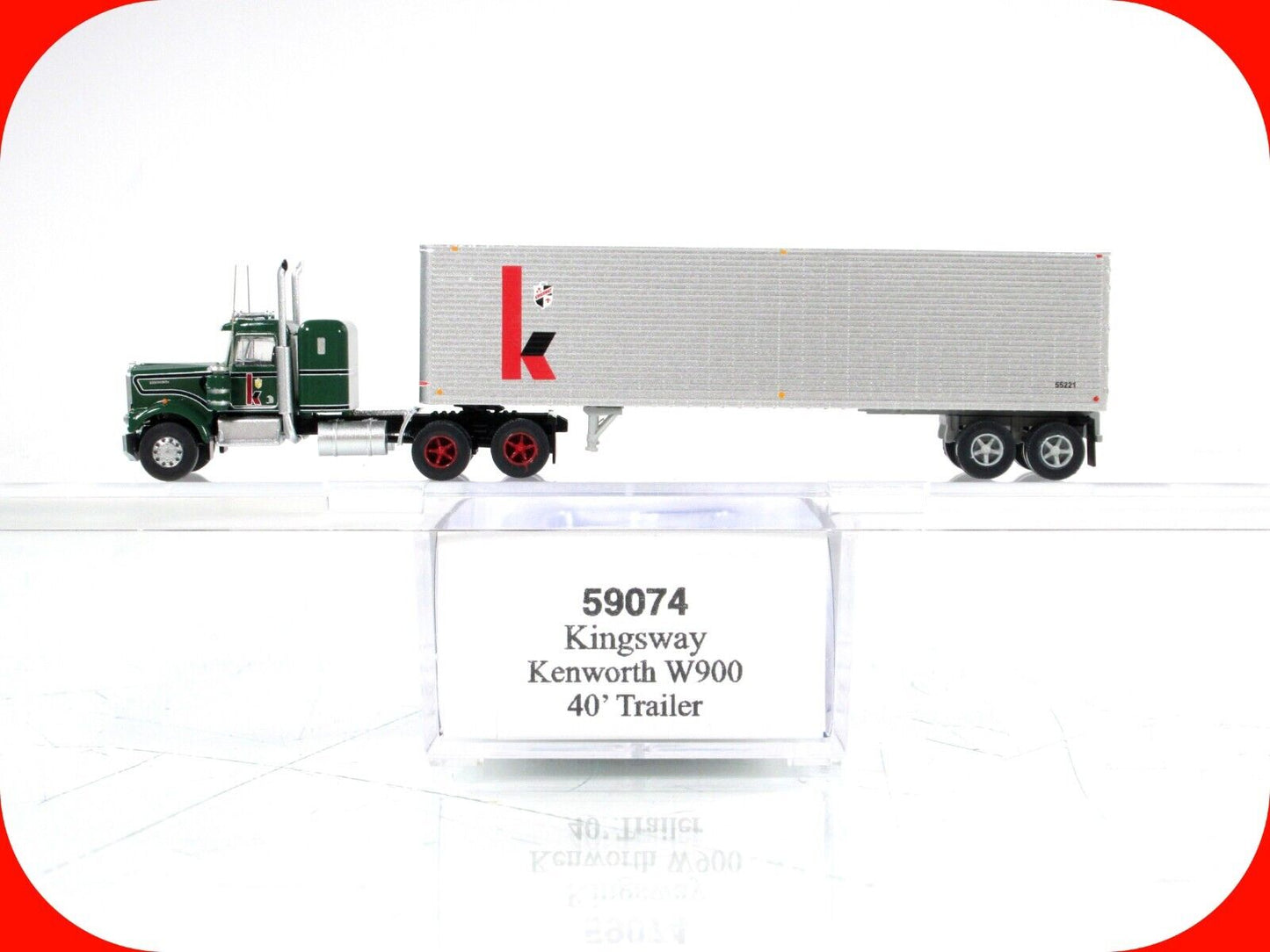 N Scale KENWORTH ***KINGSWAY*** W900 Tractor, 40' Trailer - Trainworx 59074