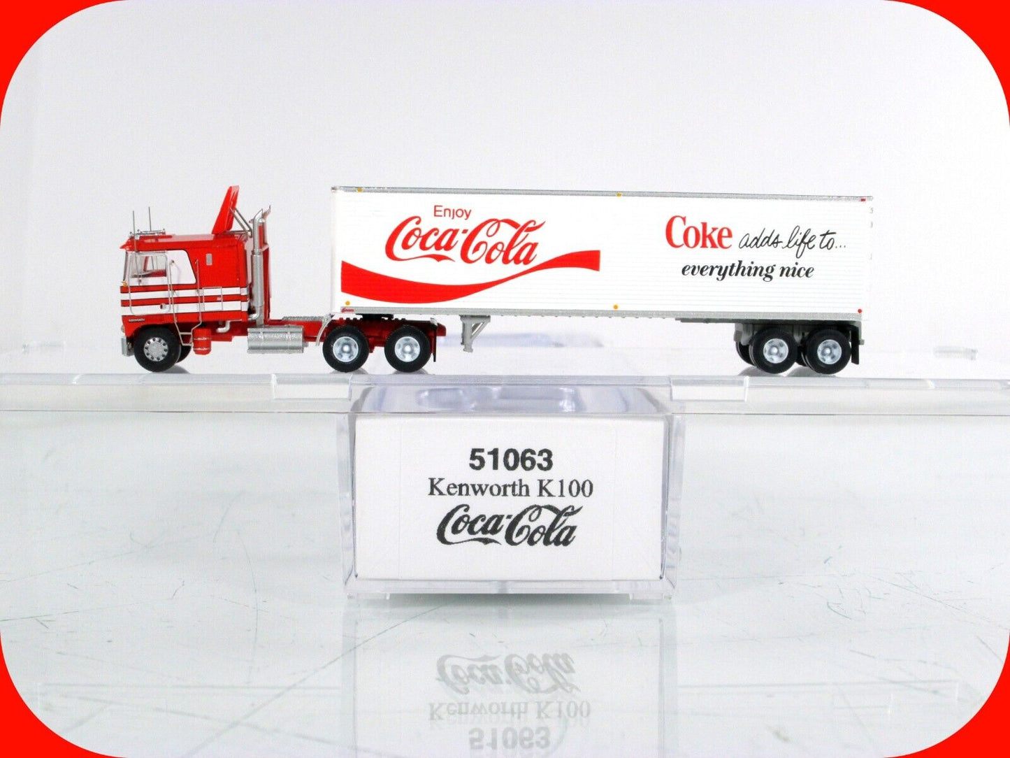 N Scale KENWORTH ***COCA-COLA*** K100 Tractor, 40' Trailer - Trainworx 51063